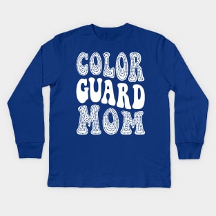 Color Guard Mom Retro Groovy Kids Long Sleeve T-Shirt